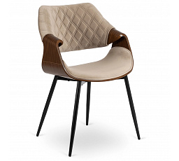 Krzesło DAKOTA Beżowe/Orzech Welurowe