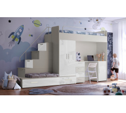 Vyvýšená postel PARADISE 5, Kašmír/Bílá Lesk