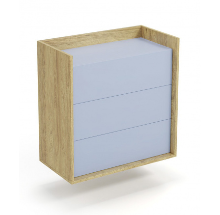 MOBIUS 3S komód, természetes/kék