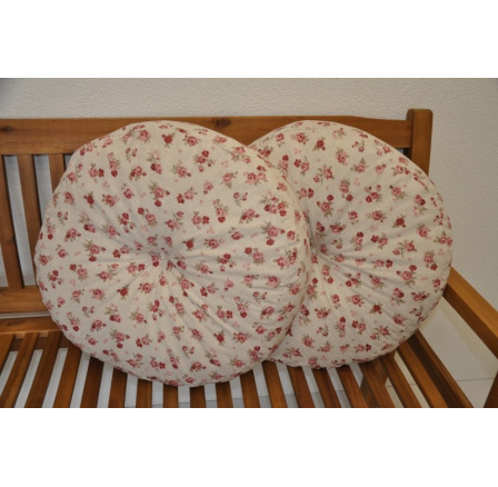 Polštář kulatý velký motiv růže set 2 kusy