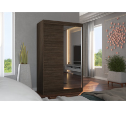 Tolóajtós szekrény tükörrel REWENA 120 Choco+Choco