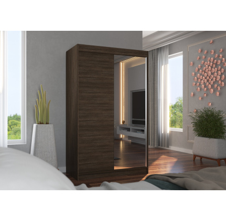 Tolóajtós szekrény tükörrel REWENA 120 Choco+Choco