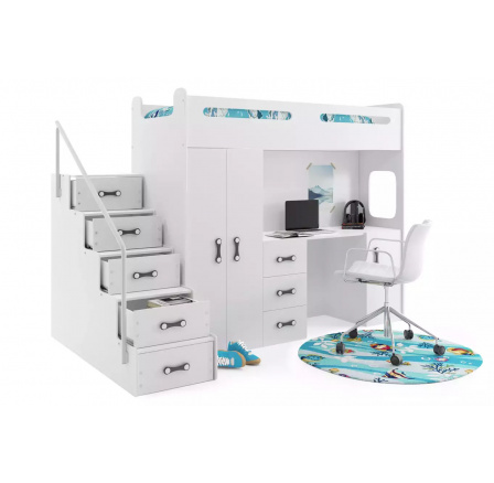 MAX 4 PIĘTROWE RAMA BIAŁY BEZ MATERACY 80 X 200 KPL