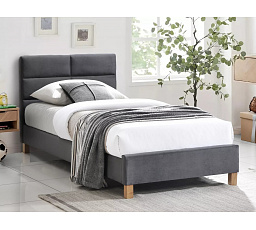 SIERRA Velvet ágy, 90x200 cm, szürke Aksamit 150