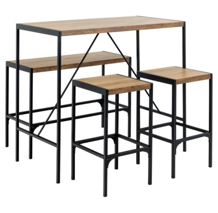 Bahamas bárasztal és székek szett rusztikus tölgy