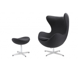 Tojás fotel lábtartóval kasmír 41 sötétszürke Prémium