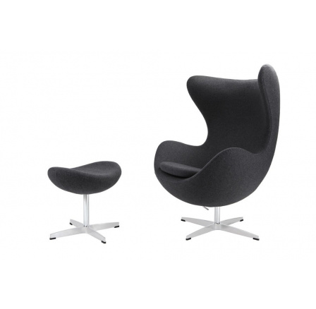 Tojás fotel lábtartóval kasmír 41 sötétszürke Prémium