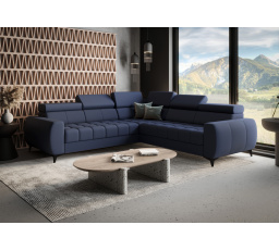 NAROŻNIK PORTO MAX SKÓRA NATURALNA 255x255 CM - prawa , Skóra błękit pruski