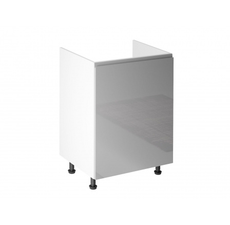 Konyhai alsó szekrény - ASPEN D60Z L, fényes fehér/szürke