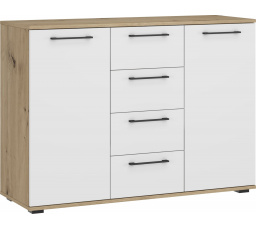 FORMO KM-2 komód, artisan tölgy/fehér