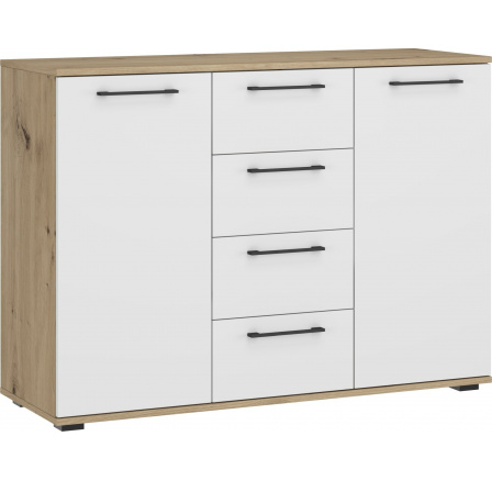 FORMO KM-2 komód, artisan tölgy/fehér
