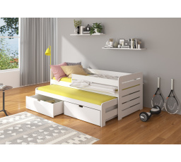 Kétszemélyes ágy korláttal TOMI 200x90 Fehér