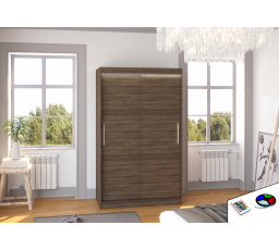 Tolóajtós szekrény LED világítással COLLIN 120 Choco+Choco