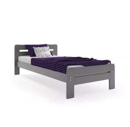 ŁÓŻKO SYPIALNIANE DALLAS GRAFIT STELAŻ DREWNIANY BEZ MATERACY 90 X 200 KPL