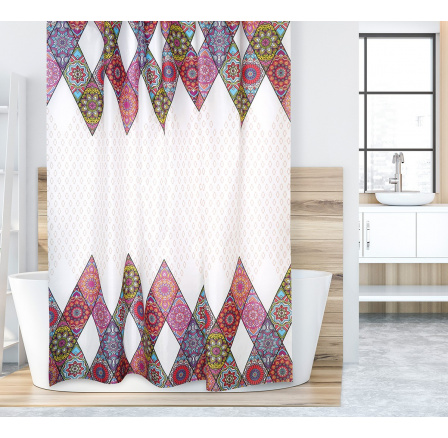 Koupelnový závěs růžová mandala