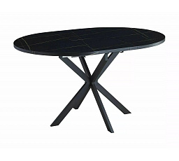 GASTON 100 étkezőasztal, fekete márvány hatás/Fekete matt