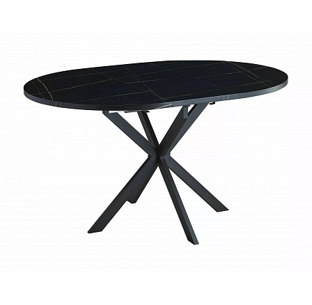 GASTON 100 étkezőasztal, fekete márvány hatás/Fekete matt