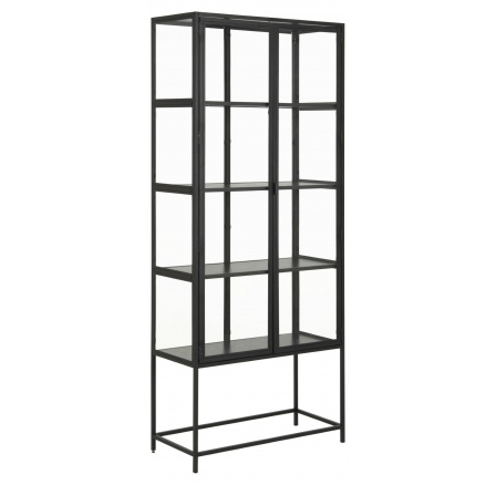 Seaford fekete magas vitrin