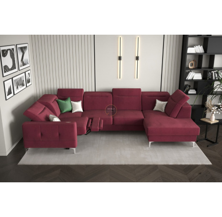 NAROŻNIK MALIBU MAX II Z FUNKCJĄ SPANIA I FUNKCJĄ RELAX 180x350x182 CM - Wybierz własny kolor - Zapisz swój wybór - Galeria tkanin poniżej , Strona lewa