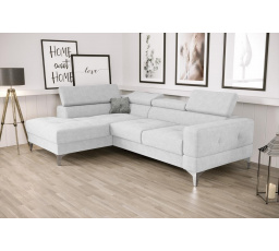 NAROŻNIK TOSCANIA MINI Z FUNKCJĄ SPANIA 170x250 CM - Odcienie szarości , lewa