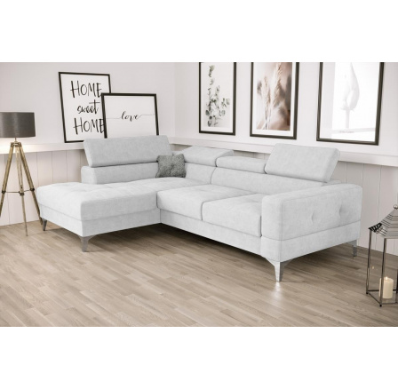 NAROŻNIK TOSCANIA MINI Z FUNKCJĄ SPANIA 170x250 CM - Odcienie szarości , lewa