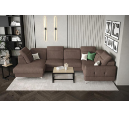 NAROŻNIK TAPICEROWANY MALIBU MAX II 180x350x182 CM - Odcienie brązowego , Strona prawa