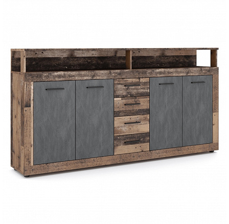 Komoda BLAGO 190 cm Ciemny Dąb/Czarny