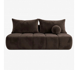 Sofa Rozkładana SARIA Brązowa Welurowa