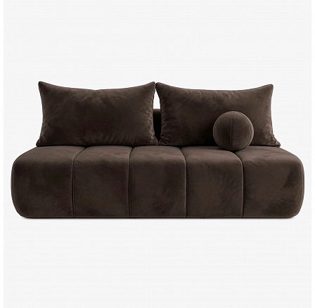 Sofa Rozkładana SARIA Brązowa Welurowa Sofa Rozkładana SARIA Brązowa Welurowa