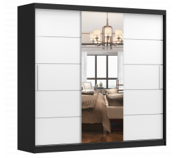 MULTI 23 Gardróbszekrény, Fekete/Fehér