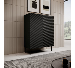 ONDA 2D komód, fekete/ artisan tölgy