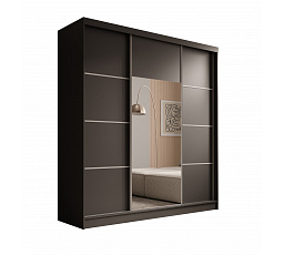 Keri 200 Gardróbszekrény Fekete+Ezüst