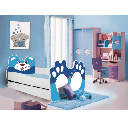 Ágy matraccal és fiókkal BEAR BLUE 160x80 Kék