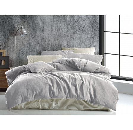 Mušelínové povlečení 140x220, 70x90 cm světle šedé