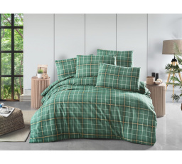 Povlak flanel Káro zelené 70x90