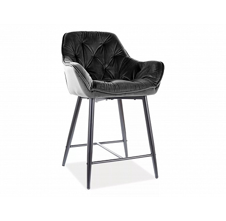 CHERRY H-2 Velvet bárszék, fekete Bluvel 19/fekete matt