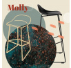 Molly bárszék fekete High