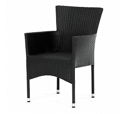 Zahradní židle, kov, polyratan, černá, AZC-S2117 BK