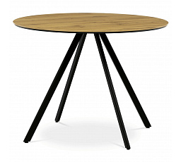 Kulatý jídelní stůl 100x100cm, lamino, dub, HT-R5010 OAK