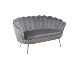 Sofa SF1-FXJG bársonyos szürke, ezüst lábakkal