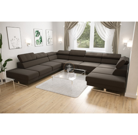 NAROŻNIK EMPORIO MAX I 300X350X220 - lewa , Odcienie Brązu