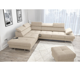 NAROŻNIK GALAXY Z FUNKCJĄ SPANIA 225X280 - lewa , Odcienie beżu