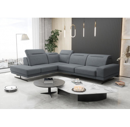 NAROŻNIK FIORE 265x220 CM - Odcienie szarości , lewa