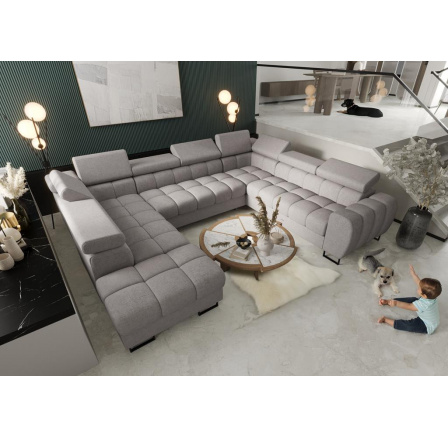 NAROŻNIK ROZKŁADANY ASPEN MAX I 265x350x225 CM - prawa , Odcienie szarości