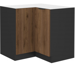 Dolní skřínka MONZA - 90x90 ND 2F BB, Černá mat/Ořech