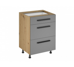 Konyhai alsó szekrény Langen D60S3, bézs/tölgy artisan