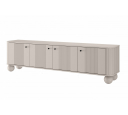 Szafka RTV Vesper 4D 187 cm - kaszmir / czarne uchwyty / nogi kule