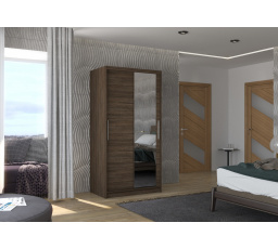 Tolóajtós szekrény tükörrel BAROS 100 Choco+Choco