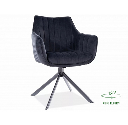 AZALIA VELVET forgó étkezőszék, fekete Bluvel 19/Fekete