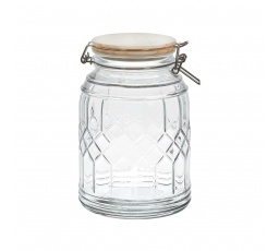 Tároló üveg bambusz fedéllel, 2,7 l
